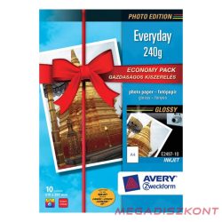   Fotópapír AVERY E2497-10 Economy 240g fényes A/4 inkjet nyomtatóhoz 10 ív/doboz