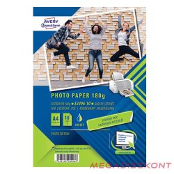   Fotópapír AVERY E2496-10 Economy 180g fényes A/4 inkjet nyomtatóhoz 10 ív/doboz