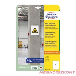   Etikett AVERY L7877-20 210x297 mm szuper öntapadó 20 ív/csomag