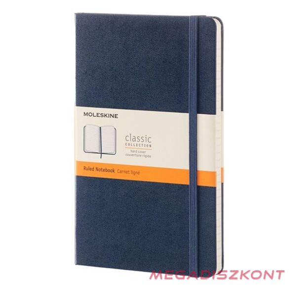 Notesz MOLESKINE QP060B20 "L" vonalas kemény fedeles zafírkék