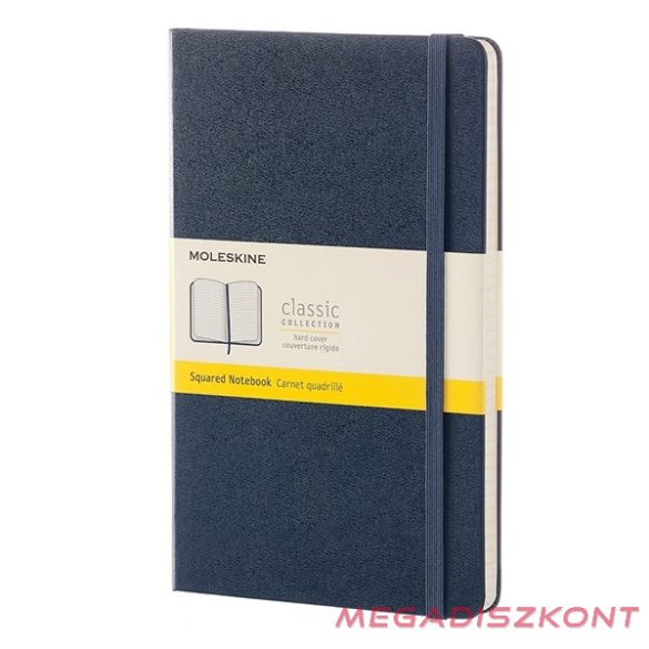 Notesz MOLESKINE QP061B20 "L" kockás kemény fedeles zafírkék