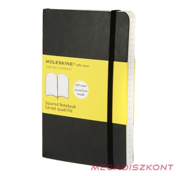 Notesz MOLESKINE QP612 "P" kockás puha fedeles fekete