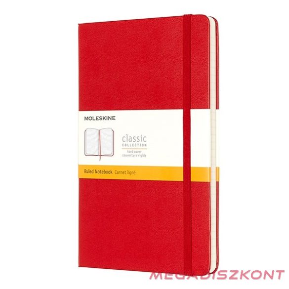 Notesz MOLESKINE QP060R "L" vonalas kemény fedeles piros