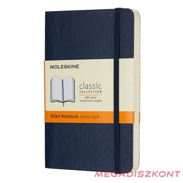 Notesz MOLESKINE QP611B20 "P" vonalas puha fedeles zafirkék