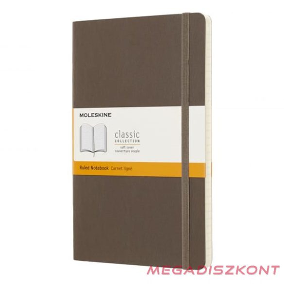 Notesz MOLESKINE QP616P14 "L" vonalas puha fedeles föld barna