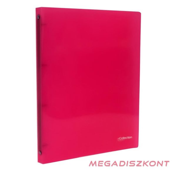 Gyűrűskönyv E-COLLECTION A/4 20 mm 4 gyűrű PP pink