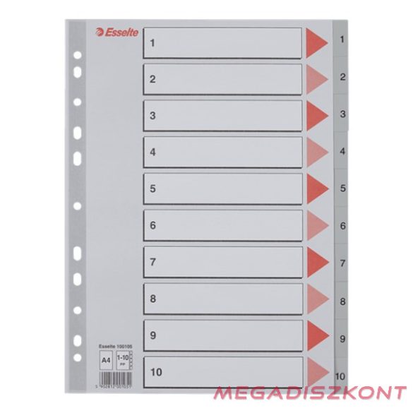 Regiszter ESSELTE A/4 műanyag 1-10