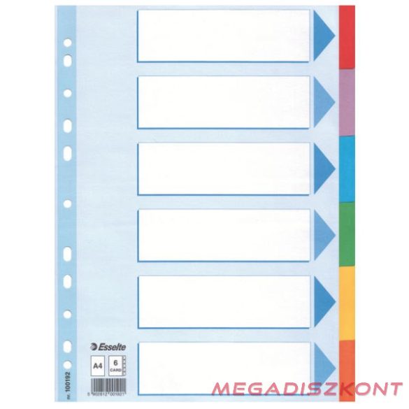 Regiszter ESSELTE Standard A/4 karton 6 részes