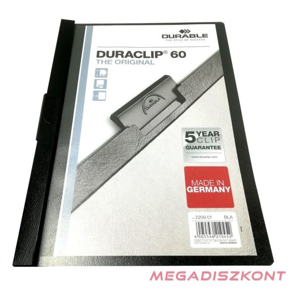 Klipmappa DURABLE Duraclip A/4 60 lapig fekete