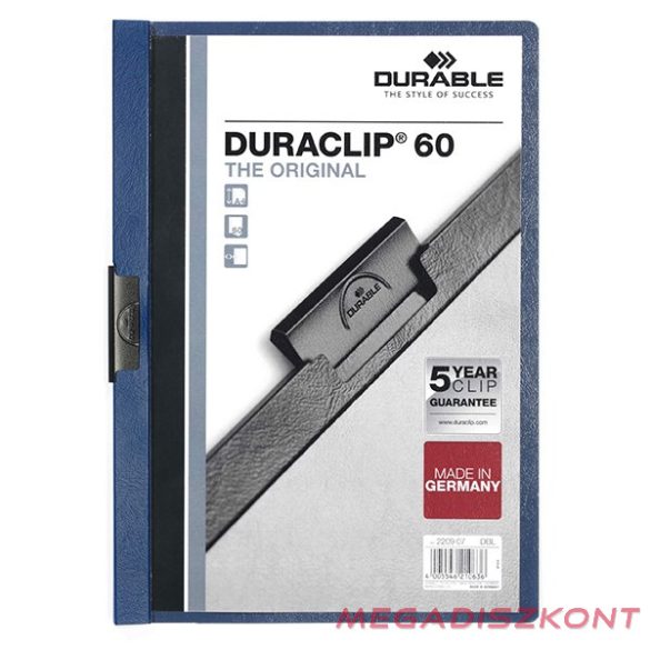 Klipmappa DURABLE Duraclip A/4 60 lapig sötétkék