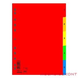 Regiszter DONAU A/4 műanyag 1-5 részes színes
