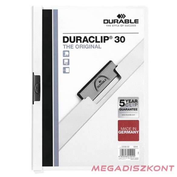 Klipmappa DURABLE Duraclip A/4 30 lapig fehér