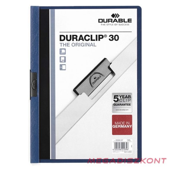 Klipmappa DURABLE Duraclip A/4 30 lapig sötétkék