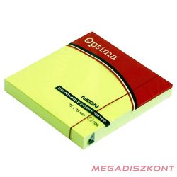 Öntapadós jegyzet OPTIMA 75x75mm neon zöld 100 lap