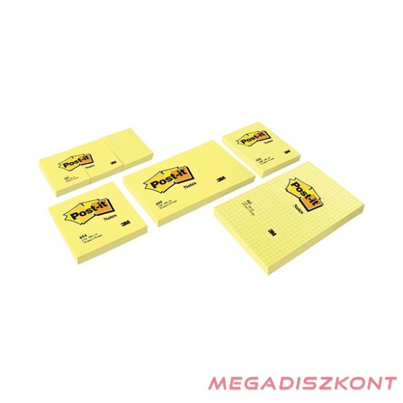 Öntapadós jegyzet 3M Post-it LP6533S 38x50mm sárga 3x100 tömb/csomag