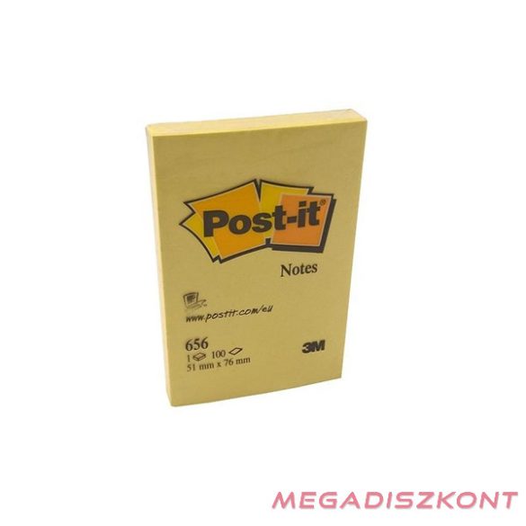 Öntapadós jegyzet 3M Post-it LP656 51x76mm sárga 12x100 lap