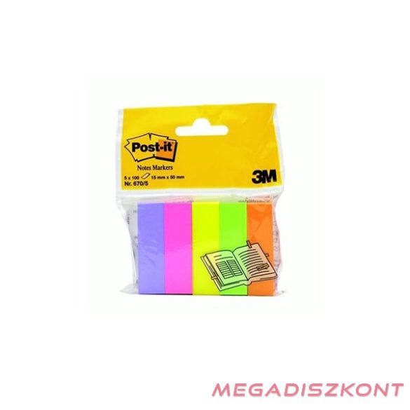 Oldaljelölő 3M Post-it LP670/5 papír neon 5 szín