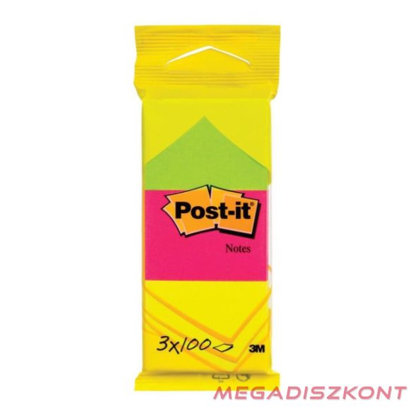 Öntapadós jegyzet 3M Post-it LP6812 38x51mm neon  3x100 lap