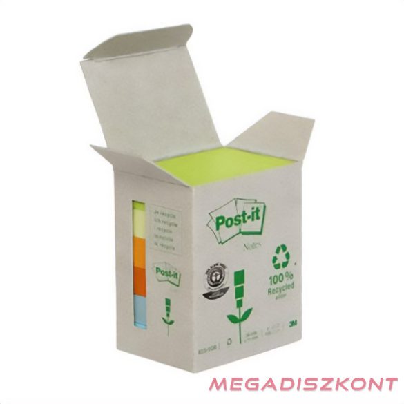 Öntapadós jegyzet 3M Post-it LP653-1GB 51x38mm torony 6x100 lap/csomag