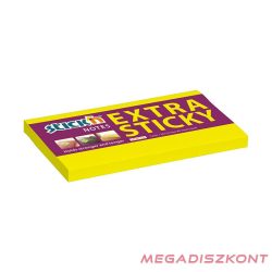   Öntapadó jegyzettömb STICK'N extra erős 76x127mm neon sárga 90 lap