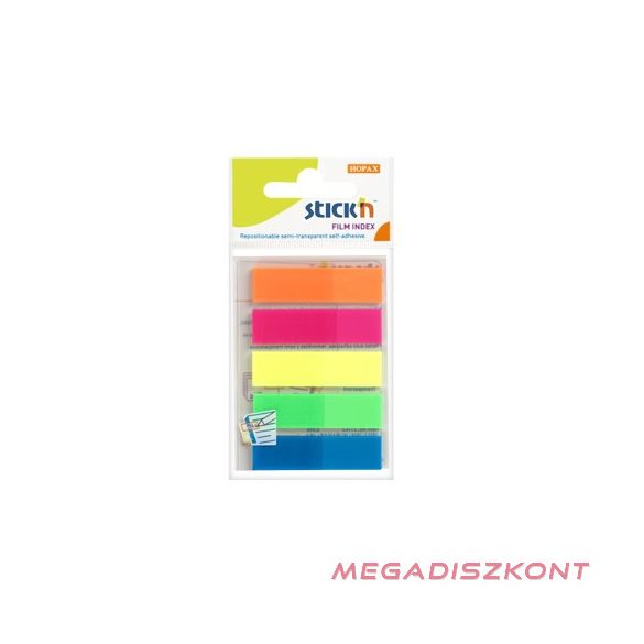 Öntapadó oldaljelölő STICK'N 45x12mm műanyag neon mix 5x25 lap