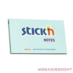   Öntapadó jegyzettömb STICK'N 76x127mm pasztell kék 100 lap