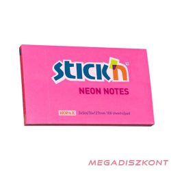   Öntapadó jegyzettömb STICK'N 76x127mm neon pink 100 lap