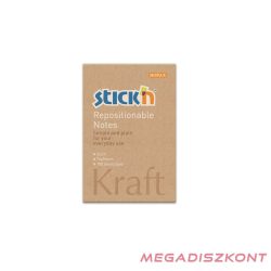   Öntapadó jegyzettömb STICK'N Kraft notes 76x51mm újrahasznosított natúr barna 100 lap