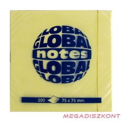   Öntapadós jegyzet GLOBAL Notes 3654-01 75x75mm sárga 100 lap