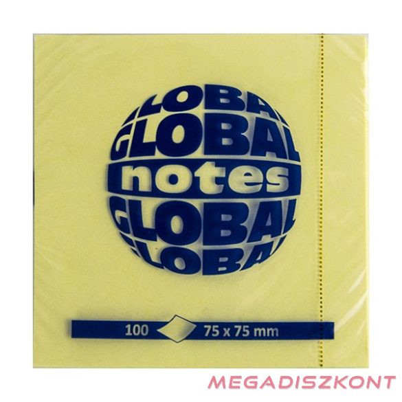 Öntapadós jegyzet GLOBAL Notes 3654-01 75x75mm sárga 100 lap