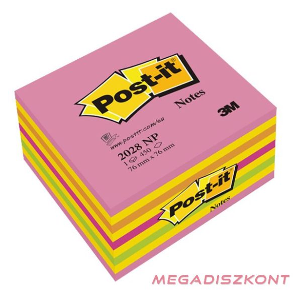 Öntapadós jegyzet 3M Post-it LP 2028NP 76x76mm lollipop pink 450 lap