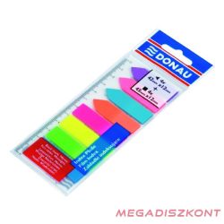   Oldaljelölő DONAU 12x45 mm címke+nyíl PP vegyes neon szín 8x25 lap