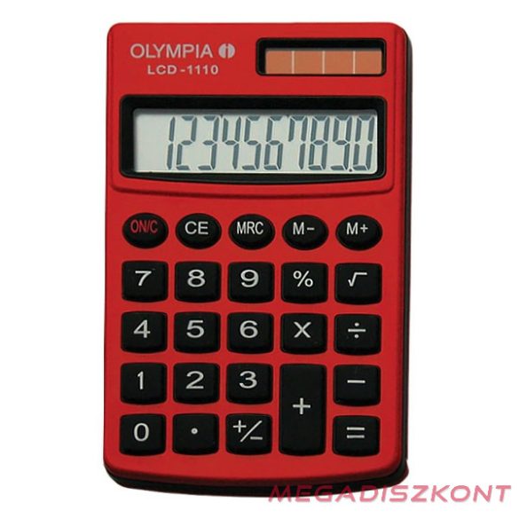 Számológép zseb OLYMPIA LCD-1110 10 digit piros