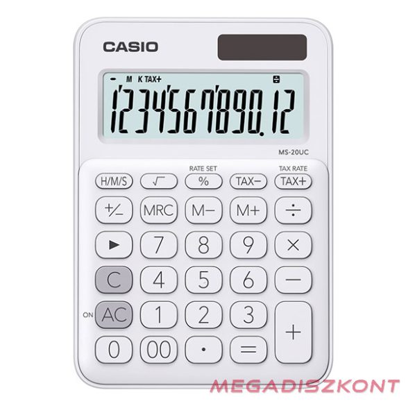 Számológép asztali CASIO MS 20 UC 12 digit fehér