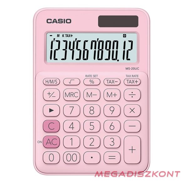 Számológép asztali CASIO MS 20 UC 12 digit pink