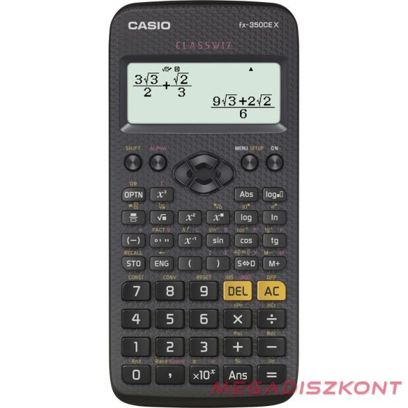 Számológép tudományos CASIO FX 350 CE X 379 funkciós 4 soros 16 digites fekete