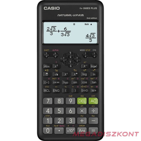 Számológép tudományos CASIO FX 350ES PLUS 2E 252 funkciós 4 soros 15 digites fekete