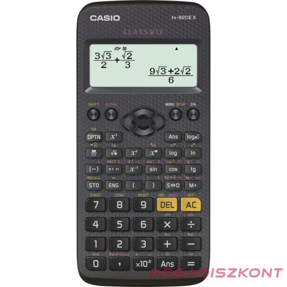 Számológép tudományos CASIO FX 82 CE X 379 funkciós 4 soros 16 digites fekete