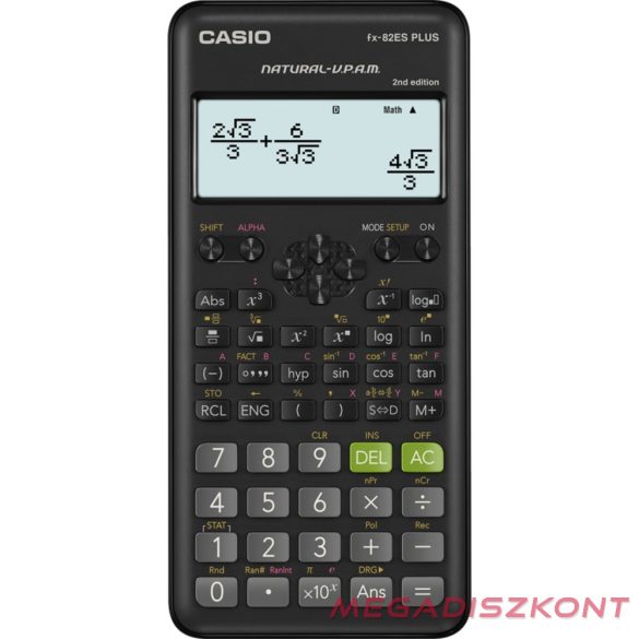 Számológép tudományos CASIO FX 82 ES PLUS 2E 252 funkciós 4 soros 15 digites fekete