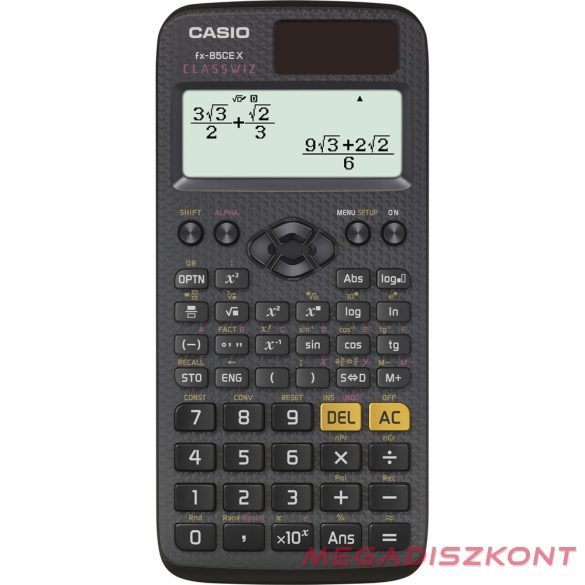 Számológép tudományos CASIO FX 85 CE X 379 funkciós 4 soros 16 digites fekete