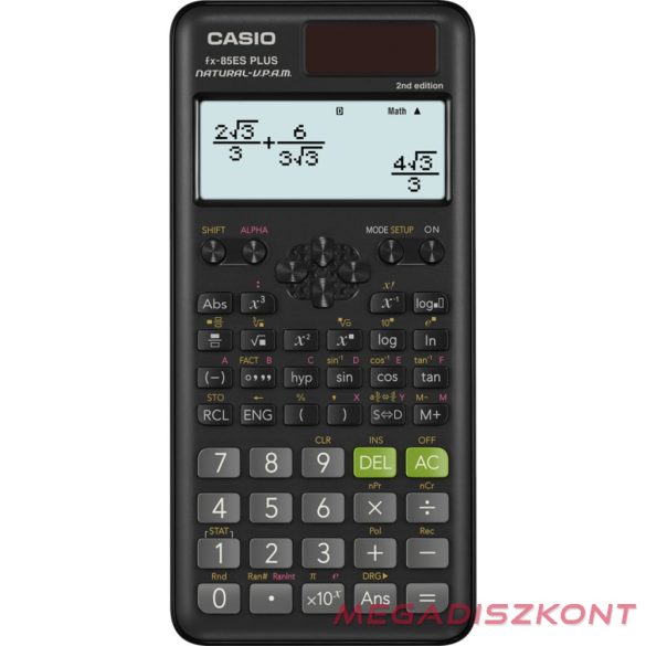 Számológép tudományos CASIO FX 85 ES PLUS 2E 252 funkciós 4 soros 15 digites fekete