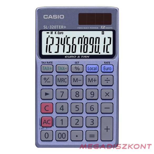 Számológép zseb CASIO SL 320 TER+ 12 digit kék