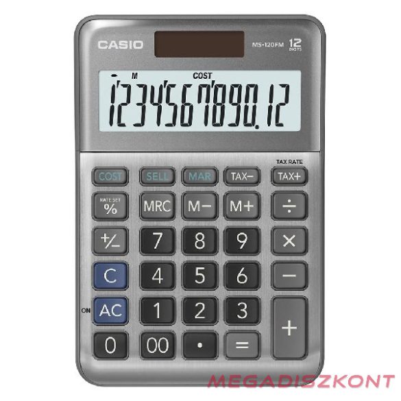 Számológép asztali CASIO MS-120 FM 12 digit szürke