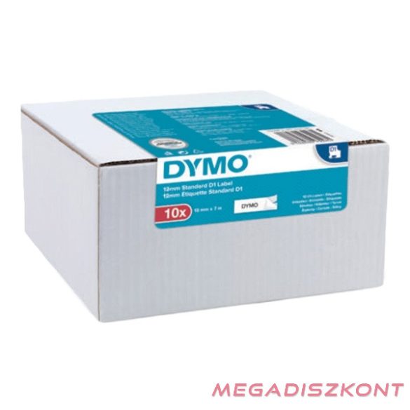 Feliratozó szalag DYMO D1 12mm x 7m fehér alapon fekete írásszín 10 darab/doboz