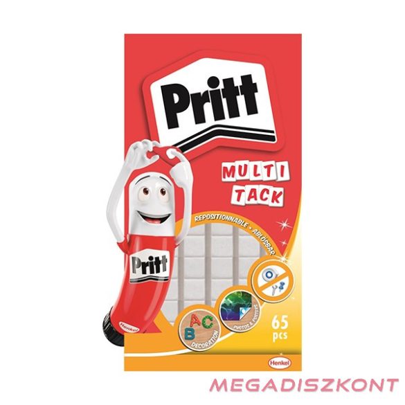 Gyurmaragasztó HENKEL Pritt Multi Tack fehér 65 kocka/csomag