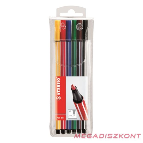 Filctoll STABILO Pen 68 6-os készlet