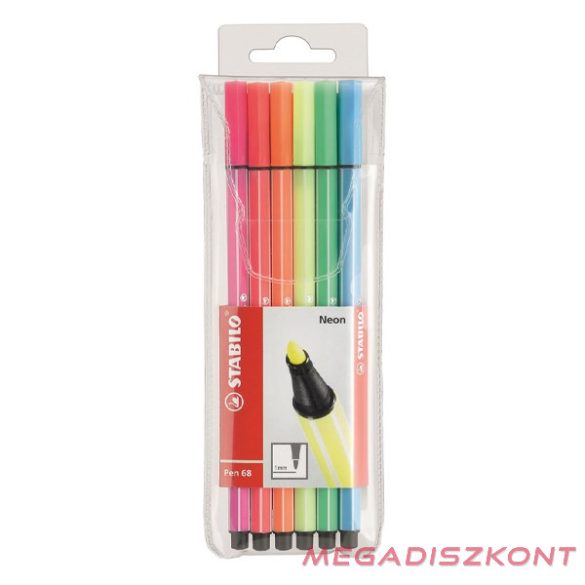 Filctoll STABILO Pen 68 neon 6db-os készlet