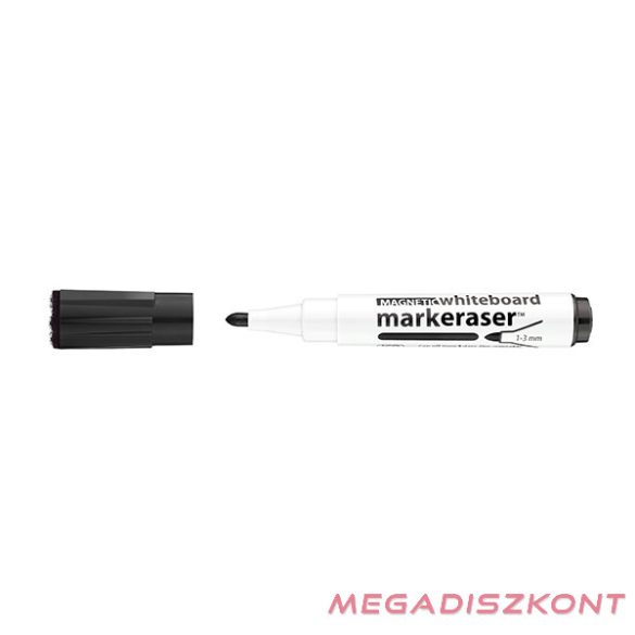 Táblamarker ICO Markeraser mágneses kupakkal törlővel fekete 1-3mm