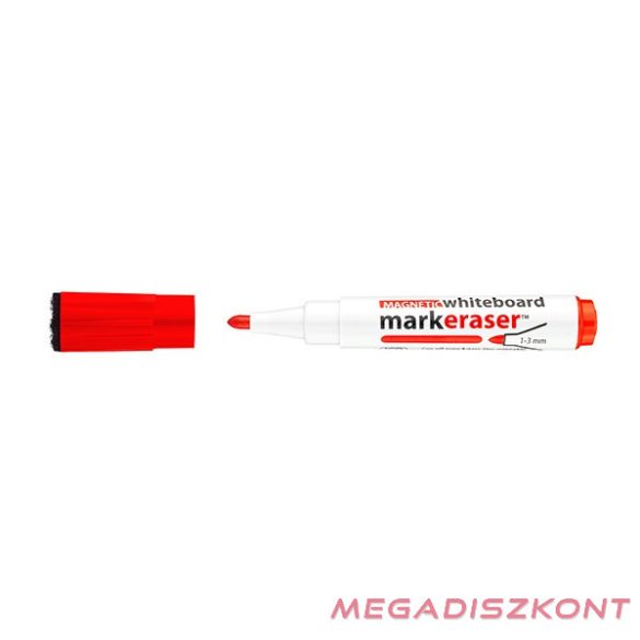 Táblamarker ICO Markeraser mágneses kupakkal törlővel piros 1-3mm