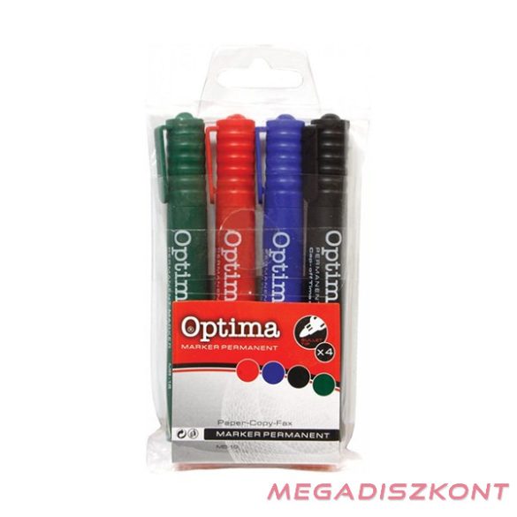 Alkoholos marker OPTIMA kerek 4db-os készlet